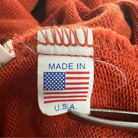 VTG St. Croix Regatta Orange Navy Men’s M Cotton Blend Quarter Zip Made In USA - Picture 6 of 7